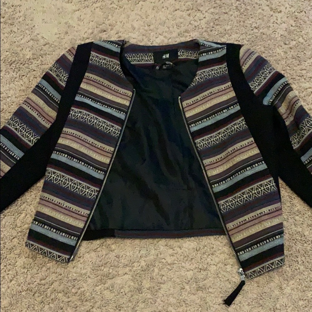 Printed cropped blazer